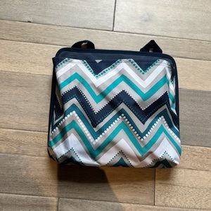 Thirty-One Blue Dotty Chevron Wall File Paper Organizer